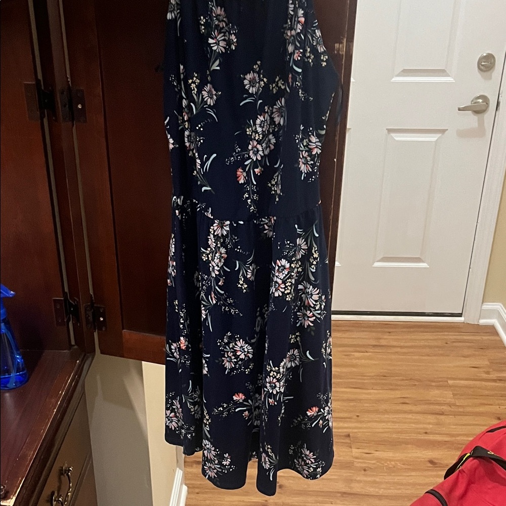 Nine Britton Navy Floral Midi Dress
